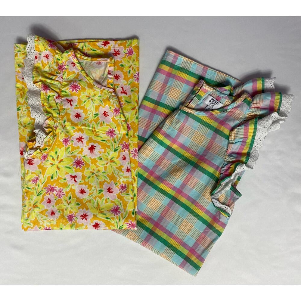 Crown & Ivy kids Dresses Bundle of 2 Size 12 Pink and Yellow
